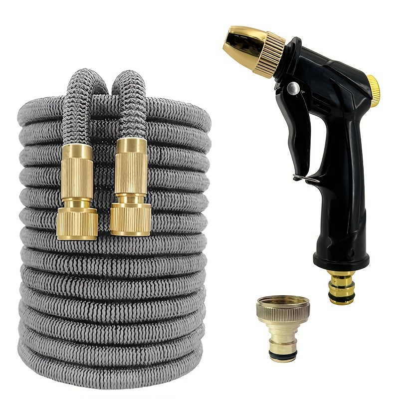 

Flowers Ultimate Retractable Garden Hose Set With High-pressure Nozzle - Durable Rubber, 3/4" Copper Fitting, Outdoor Use & Car Wash