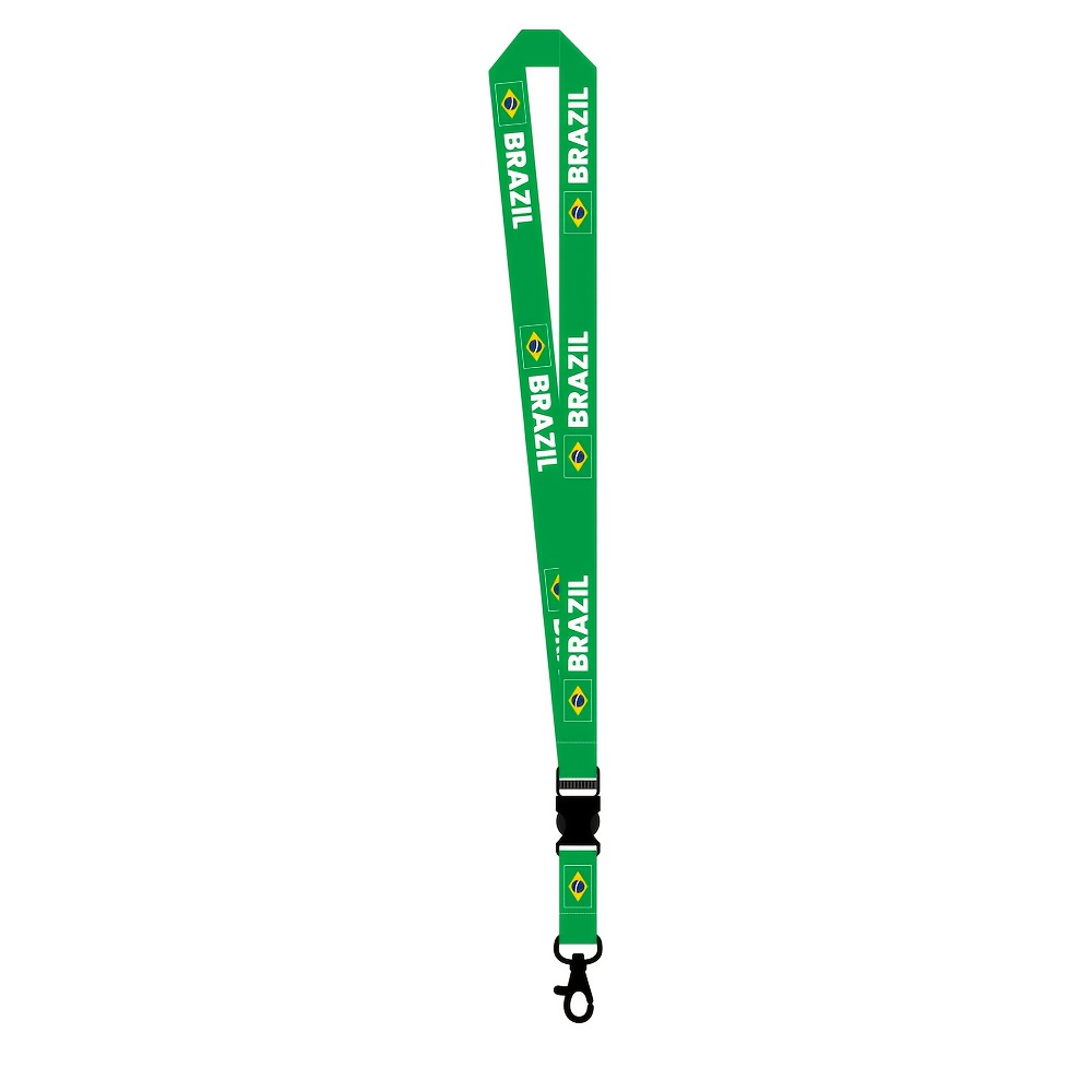 2d 1pc Brazil Flag Chest Strap, Double-sided Printing - Used As A Phone Lanyard