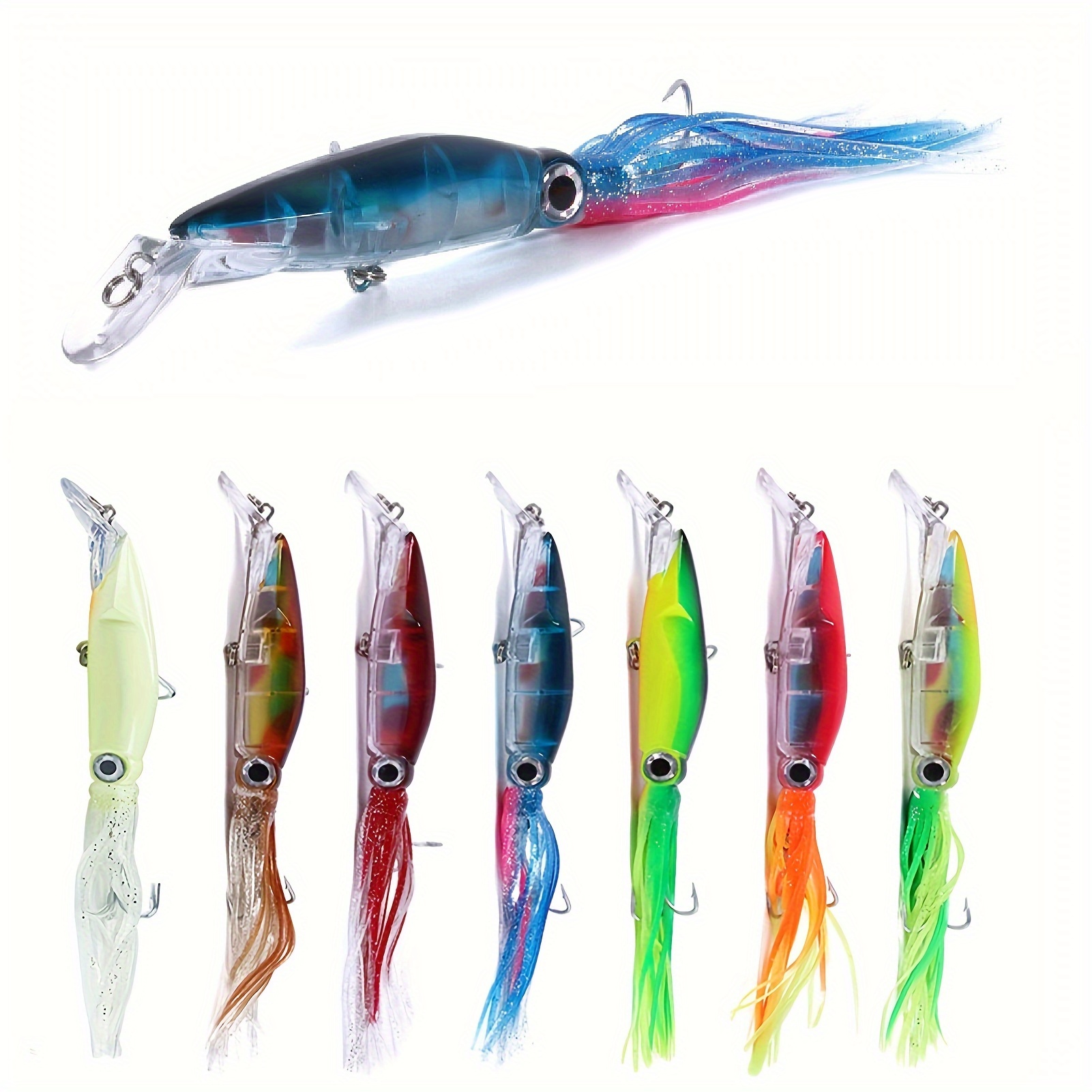 

7 Pieces Squid Fishing 40g Long Cast Slow Sinking Simulation Octopus Sea Fishing Fake Road