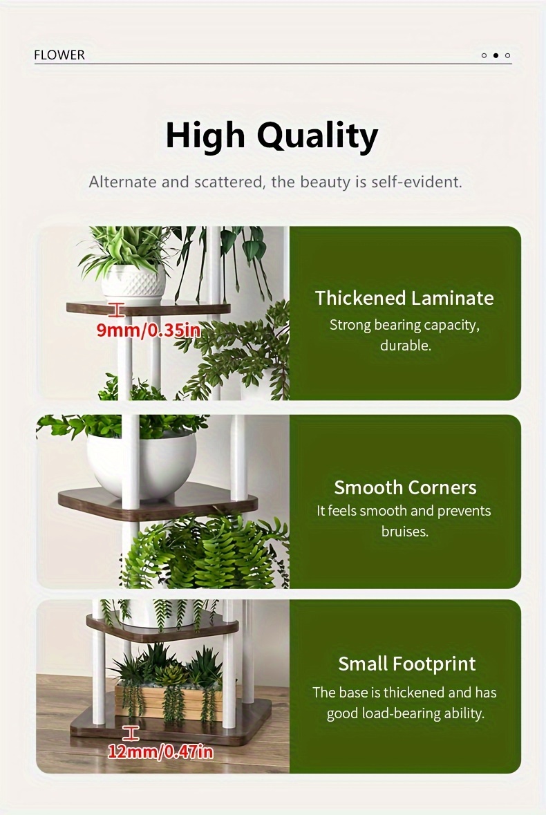 Single Plant Stand for Flowers, Wooden Shelf with 4/5/6 Layers, Display And Storage Shelf, Pot Rack Organizer for Home And Garden Decoration, Indoor Iron Shelf, Outdoor Display Holder for Flower Pots, Multi-Functional Flower Racks