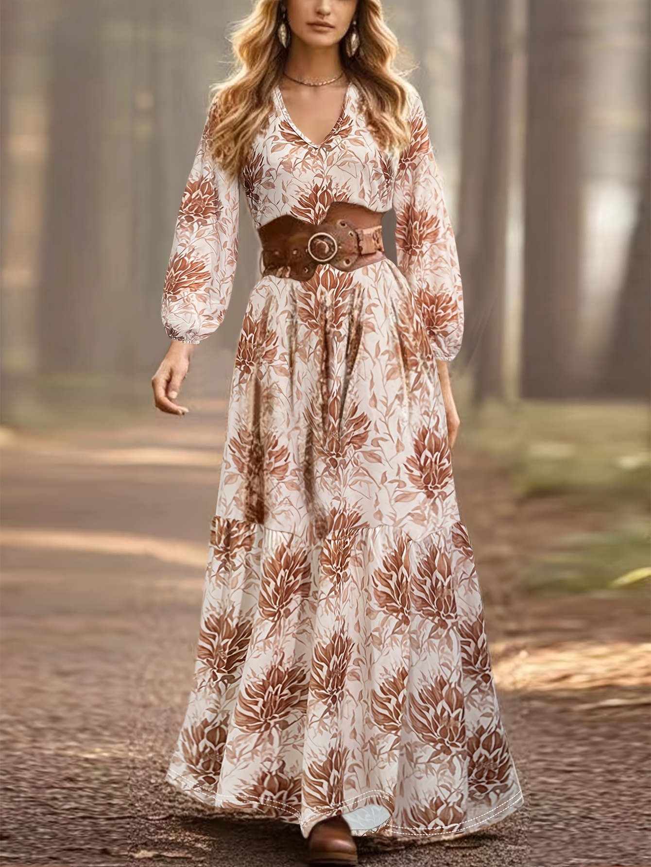 floral maxi dresses for women sold on Temu United States