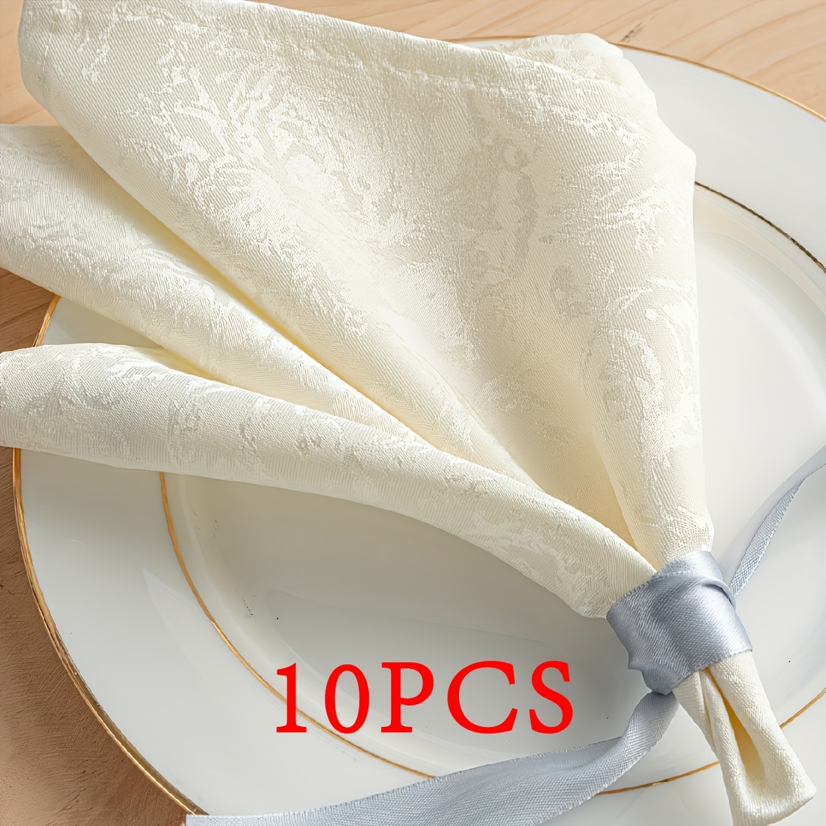 1/2/4/6/10pcs Creamy Light Luxury Jacquard Fabric Napkins