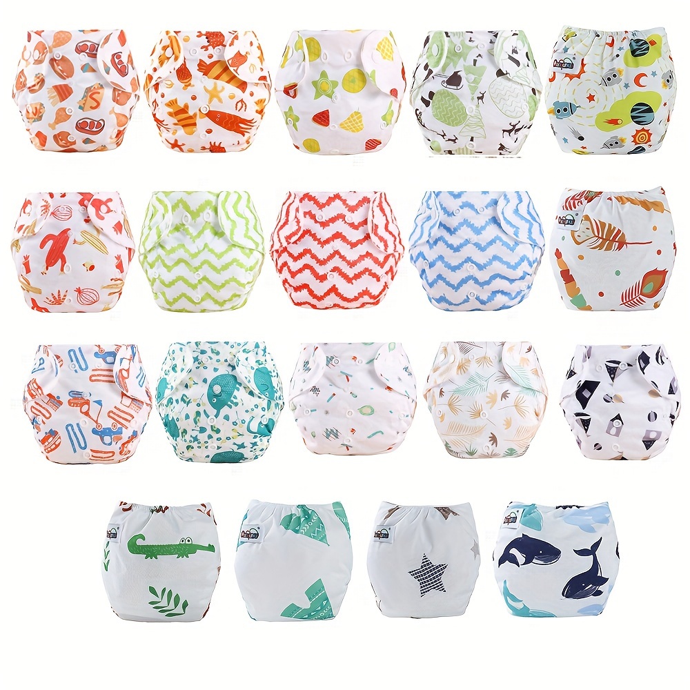 

3-pack Adjustable Cloth Diapers For Babies & Toddlers 0-3 Years, Waterproof Training Pants With Cute Prints, Reusable Cotton Diaper Covers Unisex