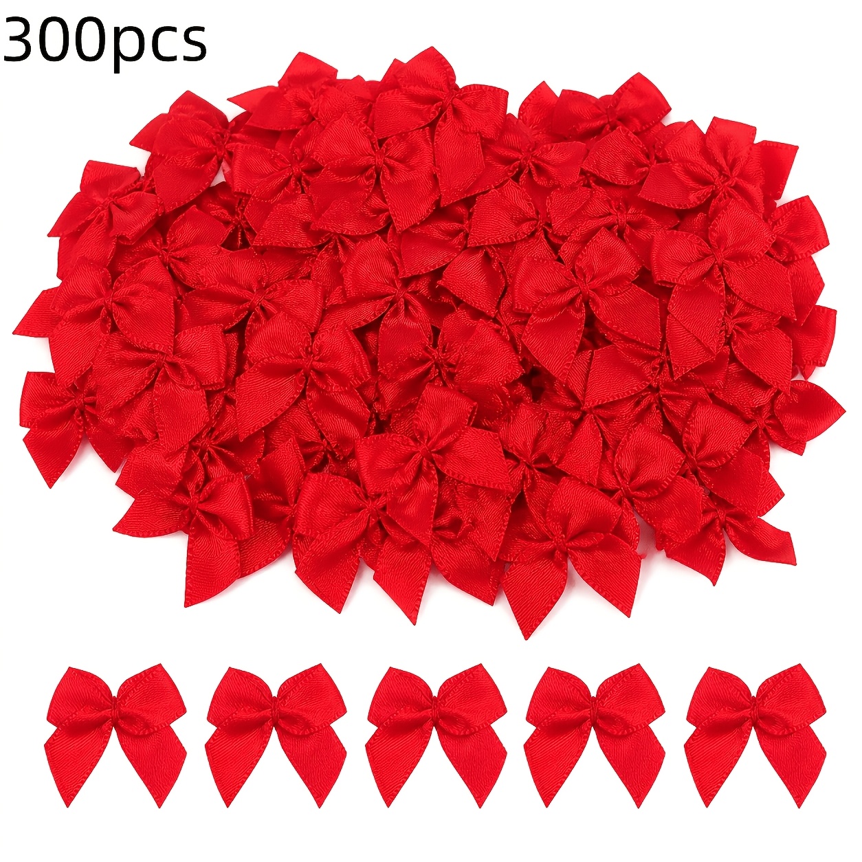 TEMU 300pcs Mini Nœuds Multicolores, Fleurs en Ruban de Satin, Application de Couture , Décoration d'Artisanat, Ajouts de Cheveux, Boîte Cadeau de