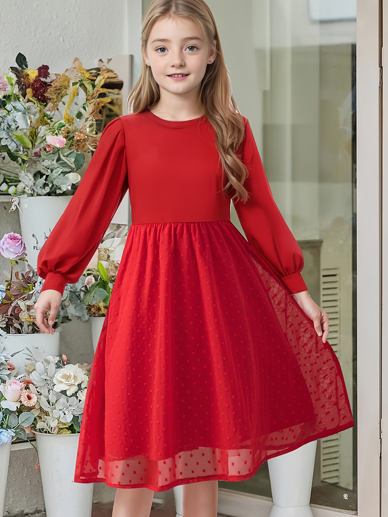 fitted lace wedding dress ARIELLE Wine Long-Sleeved Button-Up Bubble Women's Dress  Steve Madden