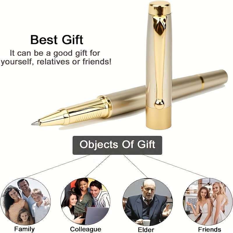 Personalized Luxury Ballpoint Pen, Free Laser Engraving Customization, 0.5mm Black Ink, Nice BallPens Box Birthday Gifts, Office Gel Pens Writech Pens Fine Point Smooth Writing Blue Pens