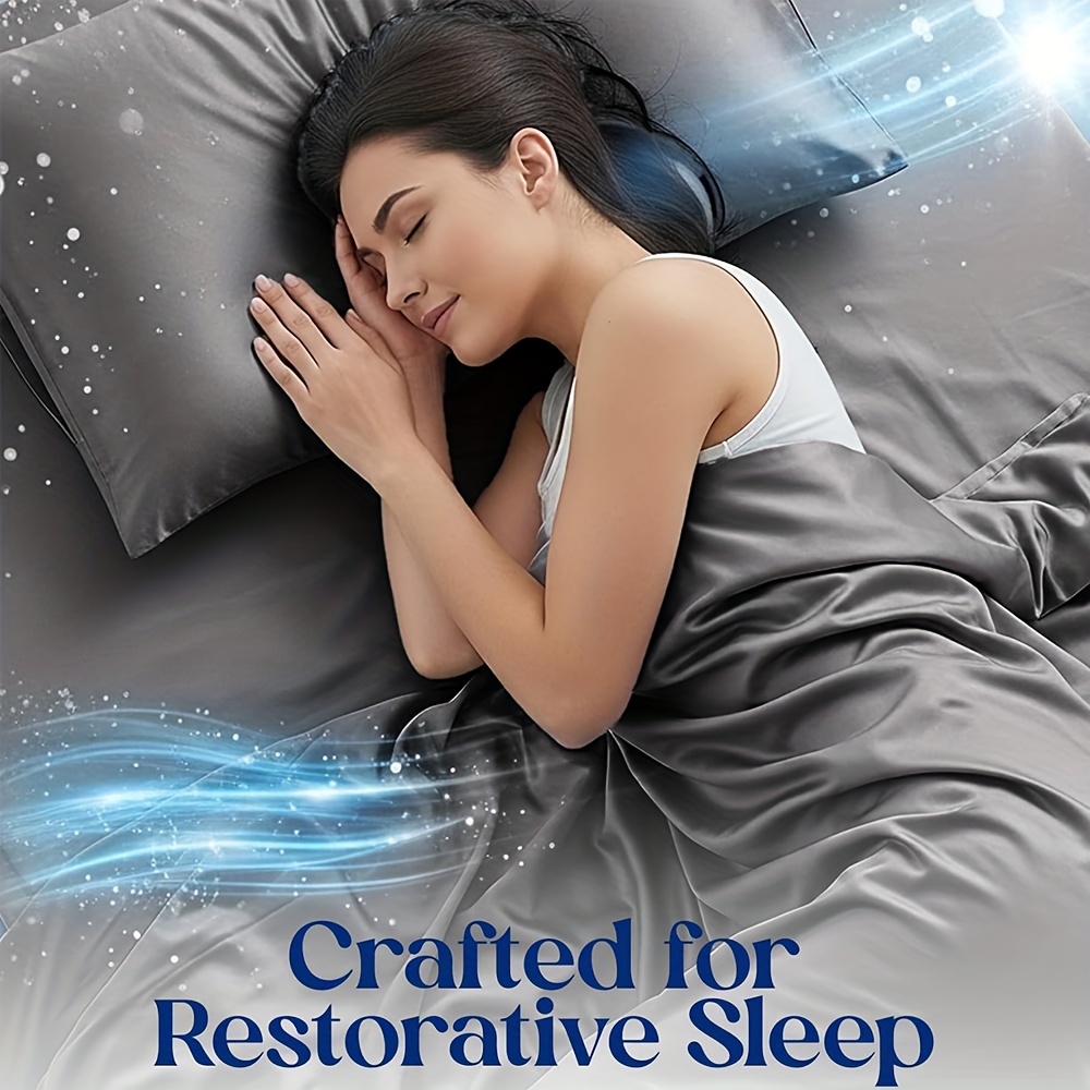 Extra Deep Pocket King Sheets - 4pcs Breathable & Cooling Bed Sheet Set, Hotel Luxury, Soft Wrinkle-Free for Extra Deep Mattresses 8 Extra Deep Pocket King Sheets - 4pcs Breathable & Cooling Bed Sheet Set, Hotel Luxury, Soft Wrinkle-Free for Extra Deep Mattresses - Image 8