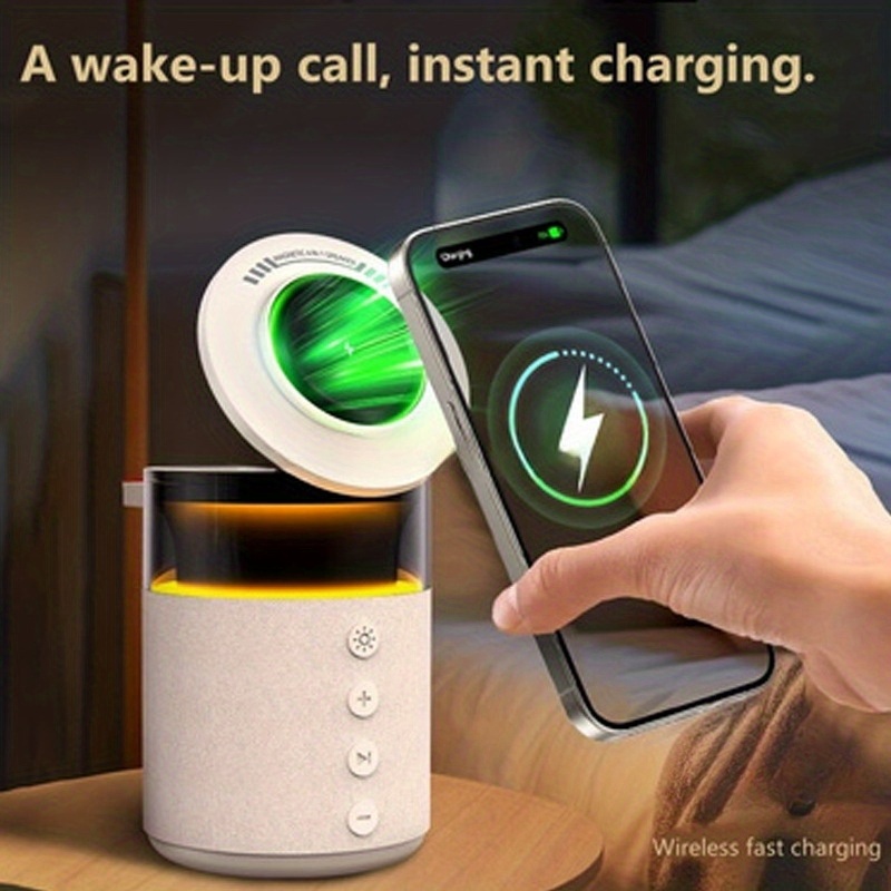 5-In-1 Magnetic Wireless Charging Station with Wireless Speaker & Night Light, Fast Charger for Iphone for Iwatch Series