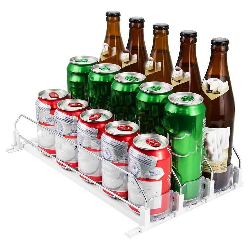 

[ ] 1pc Can Organizer For Refrigerator - Dispenser, Plastic Bin For & Pantry,