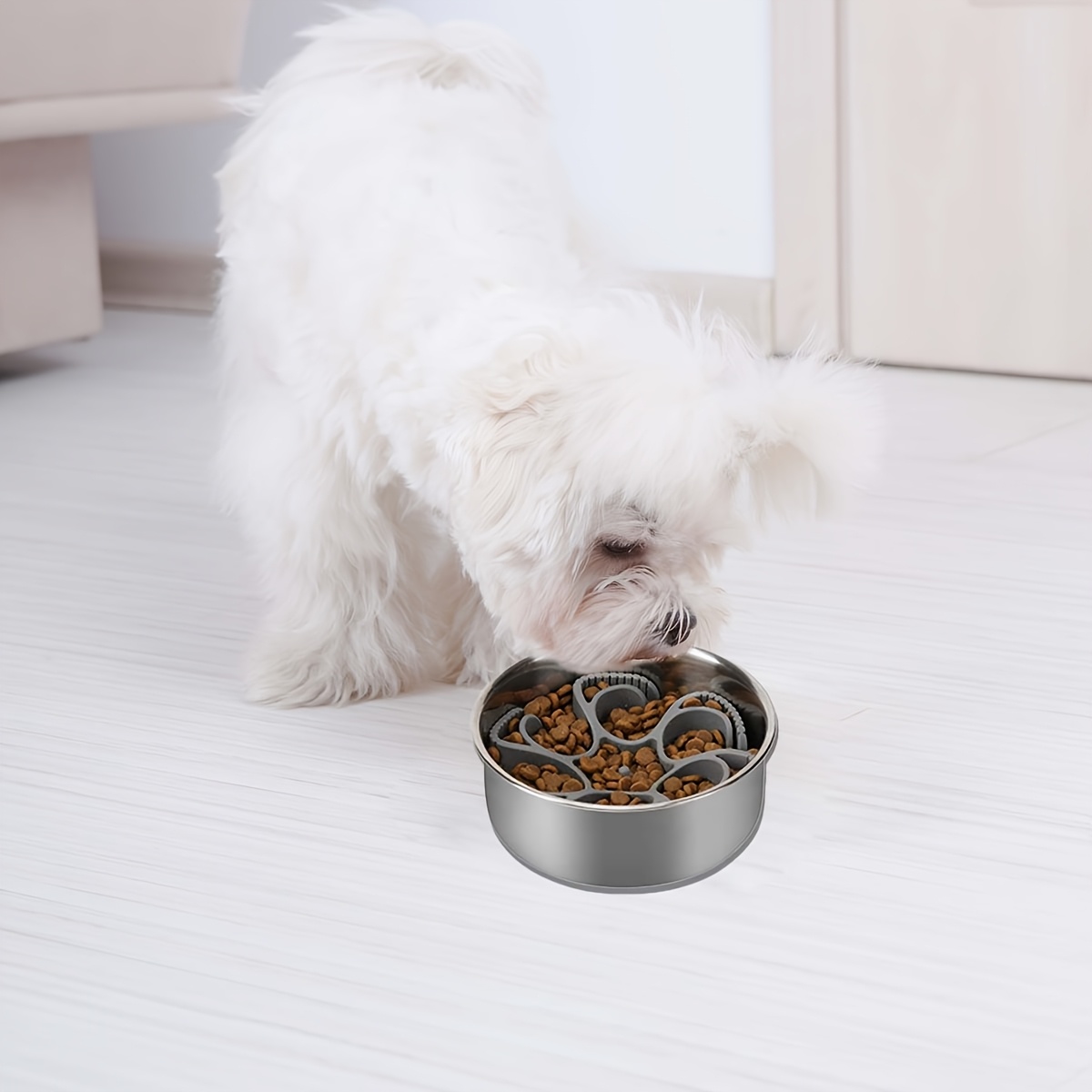 

Silicone Spiral Dog Slow Feeder - Waterproof, Fits Stainless Steel & Ceramic Bowls, Ideal For Large To Small Breeds