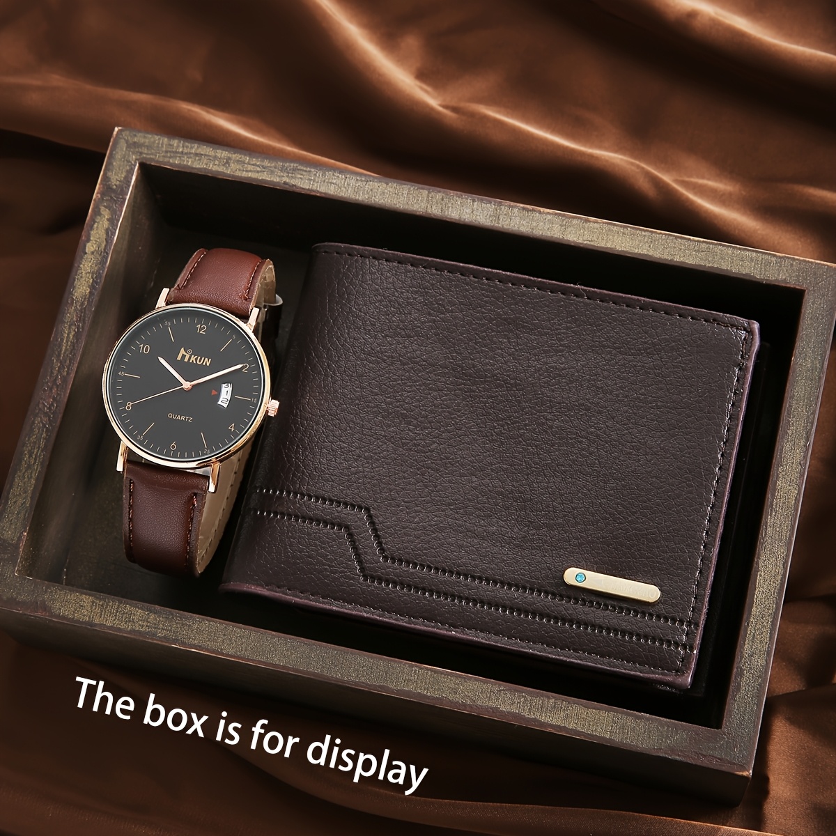 2pcs Men's Fashion Watch + Exquisite Wallet Set For Him For Christmas And Valentine's Day And Birthday