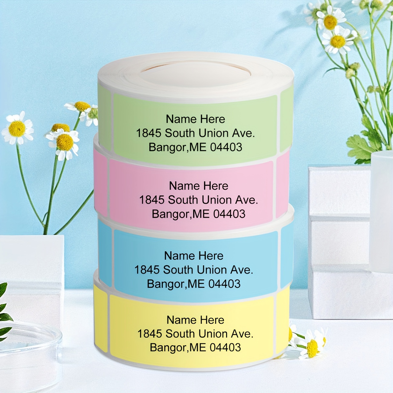 

【customized Product】customized Return Address Label Roll, Self-adhesive Sticker Roll, Color Label Roll-2.5in X 0.75in (60 Labels Per Roll / 250 Labels Per Roll)