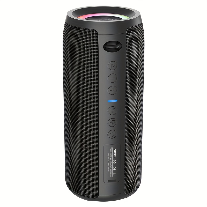 TEMU Zealot S51pro 40w Speaker With Output Power, Portable Subwoofer, Rgb Lighting, Up To Of , Supports Mobile Phones, Tablets, Computers, And Tvs.
