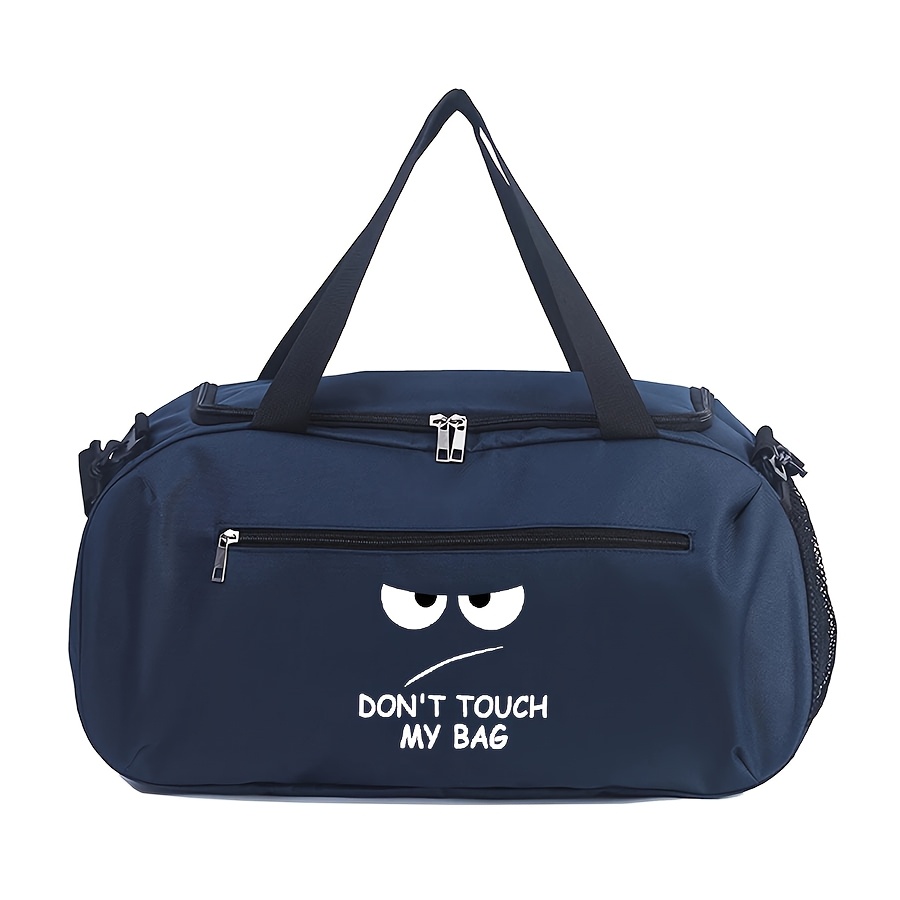 TEMU Sac de Sport Imprimé Motif "Ne Pas " - Léger, Portable, Sac de Voyage avec Fermeture Éclair, Double Poignées, Doublure en Polyester, Idéal pour