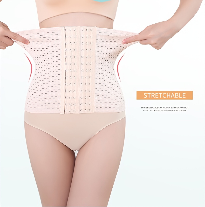 Waist Trainer Corset Shapewear Tummy Control Body Shaper Waist Cincher for Women Postpartum Belly Band Wrap with 6 Rows of Hooks
