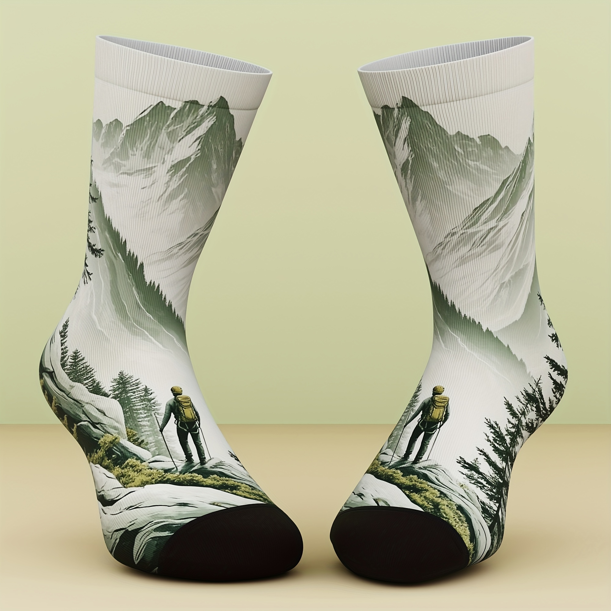 E-shop 1 Paar Unisex Socken, Outdoor Klettermuster, Wandern und Trekking Sport, Lustiger und modischer Freizeitstil, 3D Digitaldruckprozess, Neues und