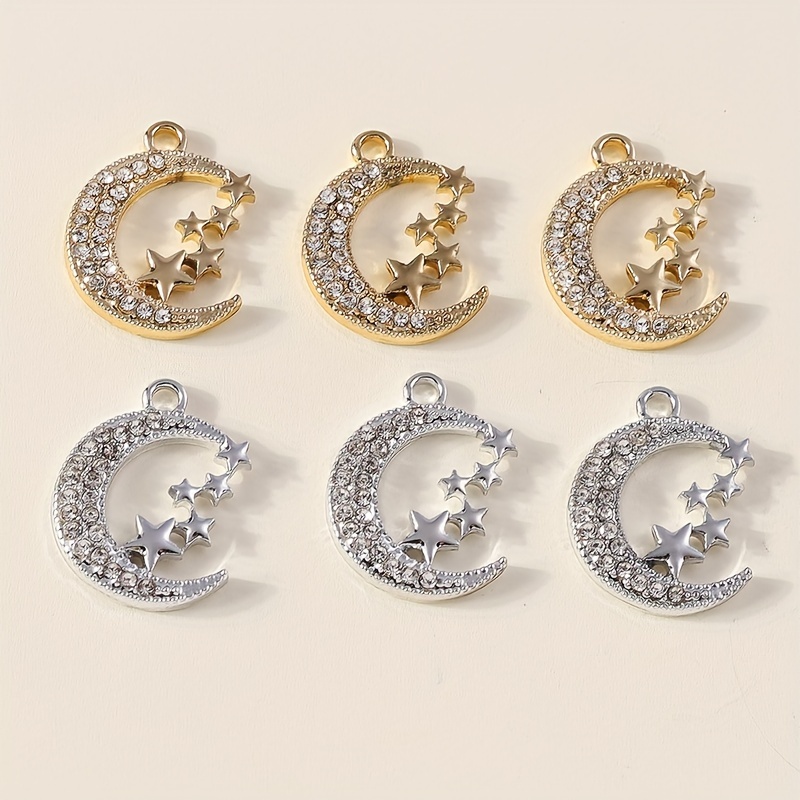 TEMU 10 pièces/paquet Pendentif Étoile et Lune Créatif Porte-clés Accessoires DIY pour Usage