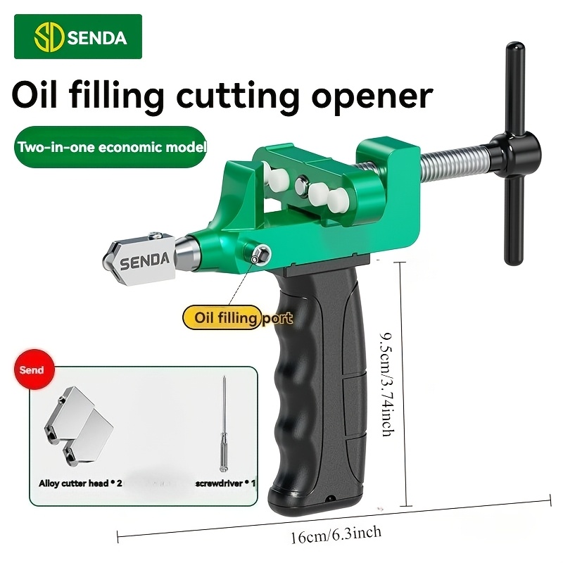 Image of 1pc Multi-functional Tile Cutter Roller-style Thick Glass Cutter Diamond-tipped Cutting Blade Handheld Push Cutter -the Tile-cutting Tool