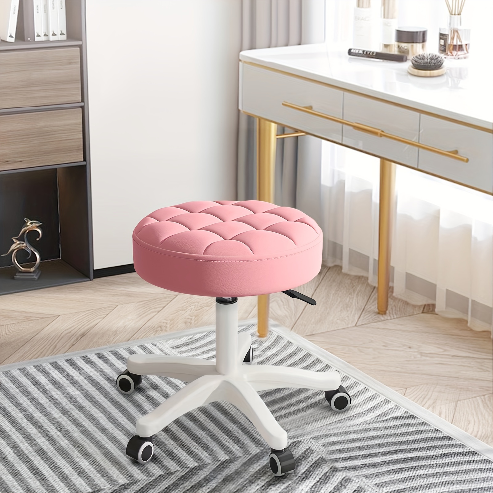 TEMU Rotating Chair, Barbershop Stool, Master Chair, Nail And Makeup Chair, Bar Stool For Office Or For Home Use