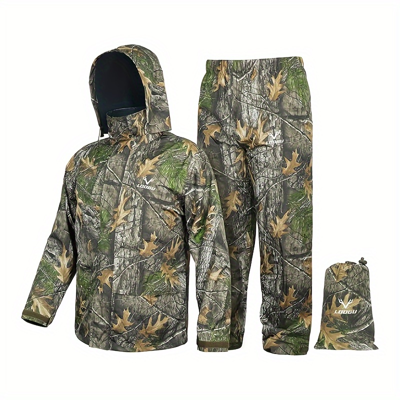 

Logu Camouflage Raincoat - Men's Waterproof Lightweight Raincoat, Breathable Men's Rain Jacket Hooded