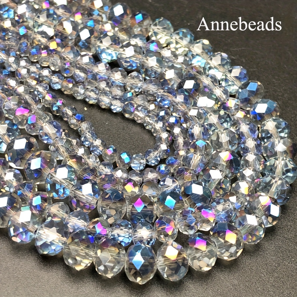 

Annebeads Ab Crystal Beads Assortment - 3/4/6/8mm Iridescent Beads For Making, Bracelets, Earrings, Necklaces - Bulk Pack