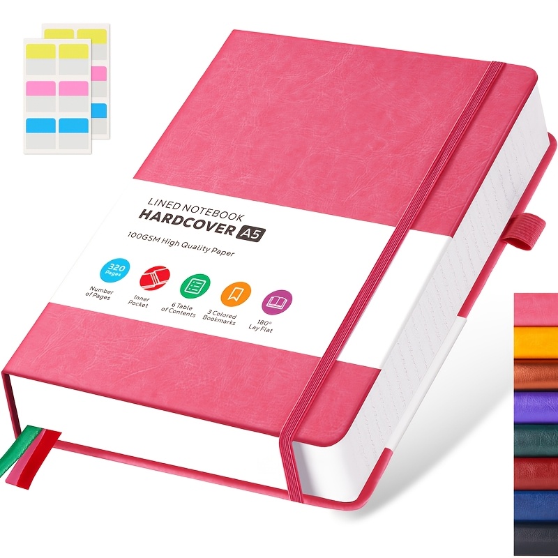 A5 Notebook Notepad, 320 Pages College Ruled Notebook For Women/men, 100gsm , No Bleed, Hardcover Leather Notebook Journal For Work School Study Writing, Inner Pocket, X
