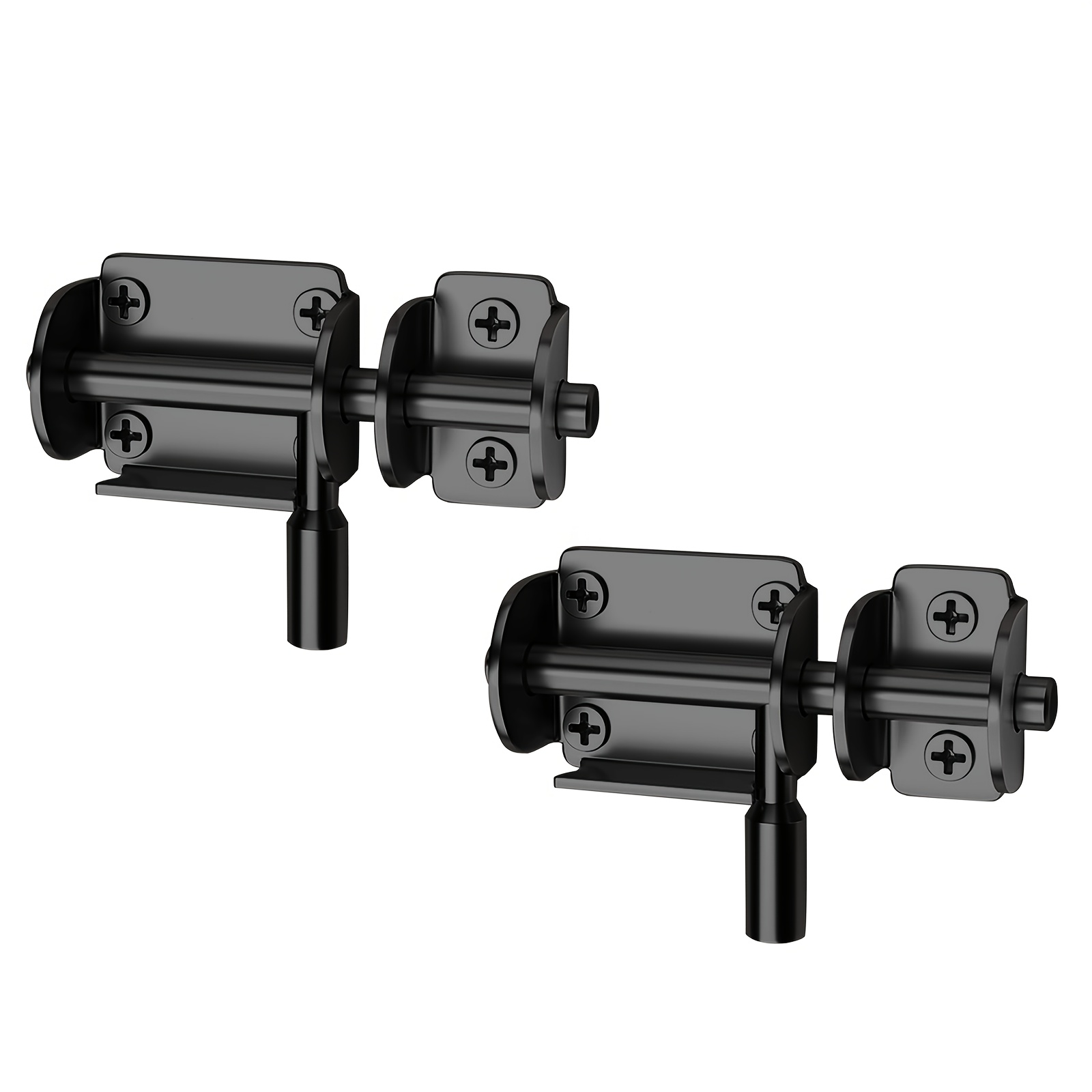 E-shop 2er-Pack Schwarz/Silber Home Hardware Schiebetürsicherung aus Edelstahl, sicherer und langlebiger Riegel, praktischer Riegel, Toilette,
