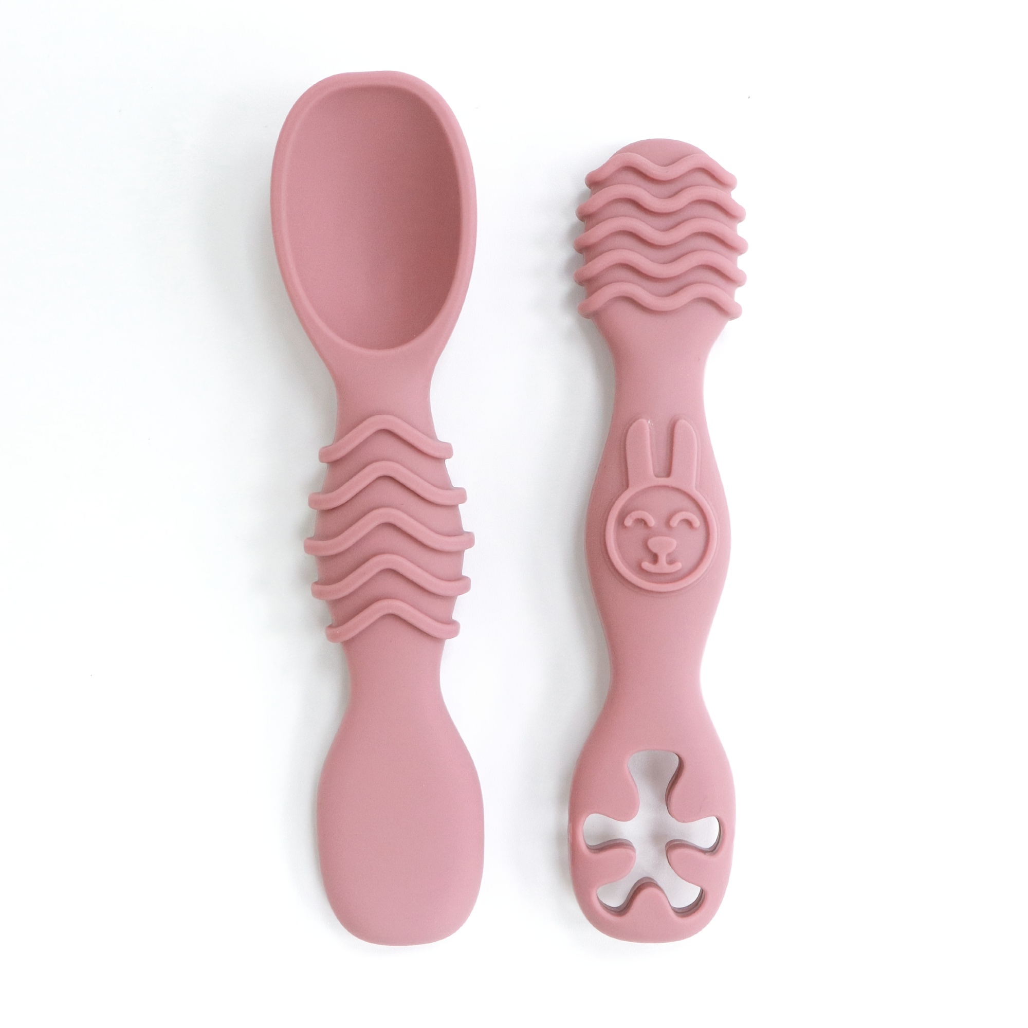 Image of Silicone Baby Spoon, Self-feeding For 6-12 Months - 2pcs Weaning Tableware Set, Training Spoon For Toddlers, Essential Children's Feeding Kit, Solid Food Eating Essentials, Dishwasher Safe