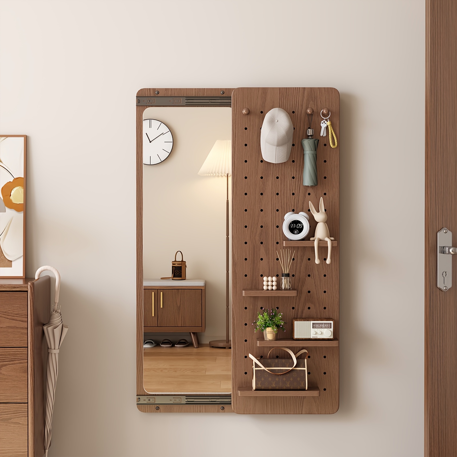 Furniture for Home, Teacher Furniture Storage Wardrobe, Solid Wood Wall-mounted *, Suitable for Office And Study, with Hook And Storage Space, Fr