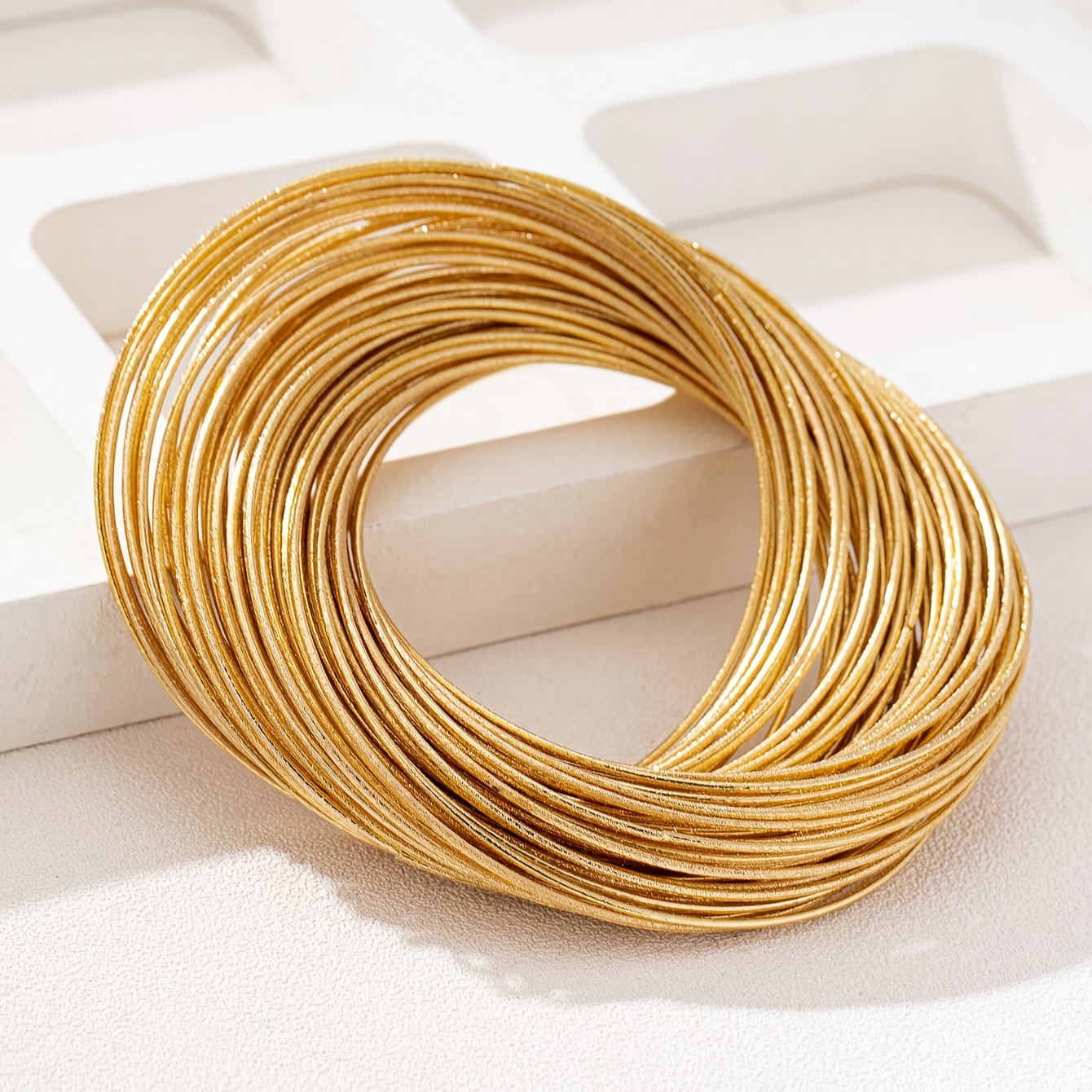 14k golden plated punk inspired layered bracelet edgy metallic woven design for women ideal for   parties gifts party bracelet vintageinspired accessory durable bracelet Product details 0
