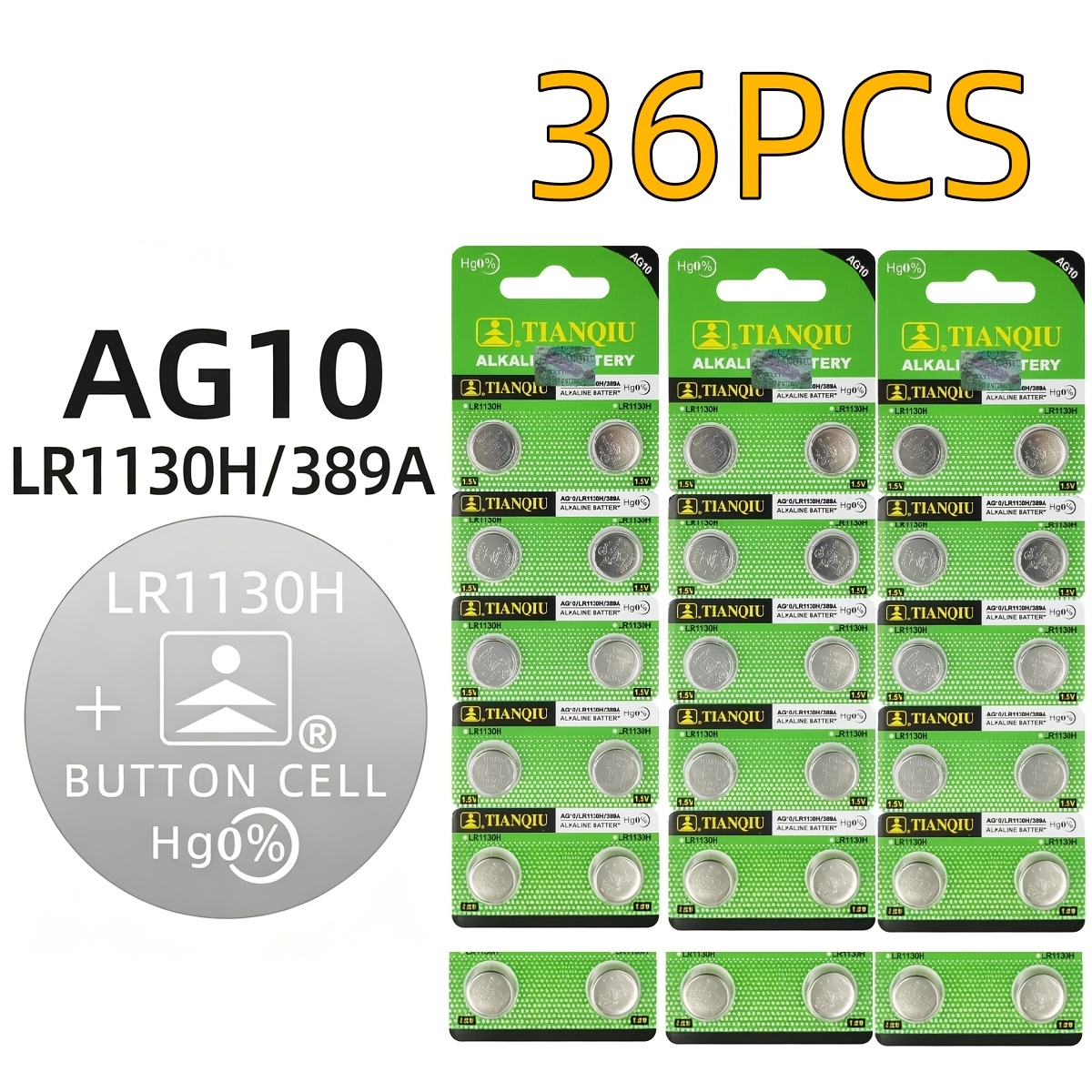 item picture 36pcs ag10   battery 189 389 ag10 lr1130 lr54 v10ga battery   button   cell batteries