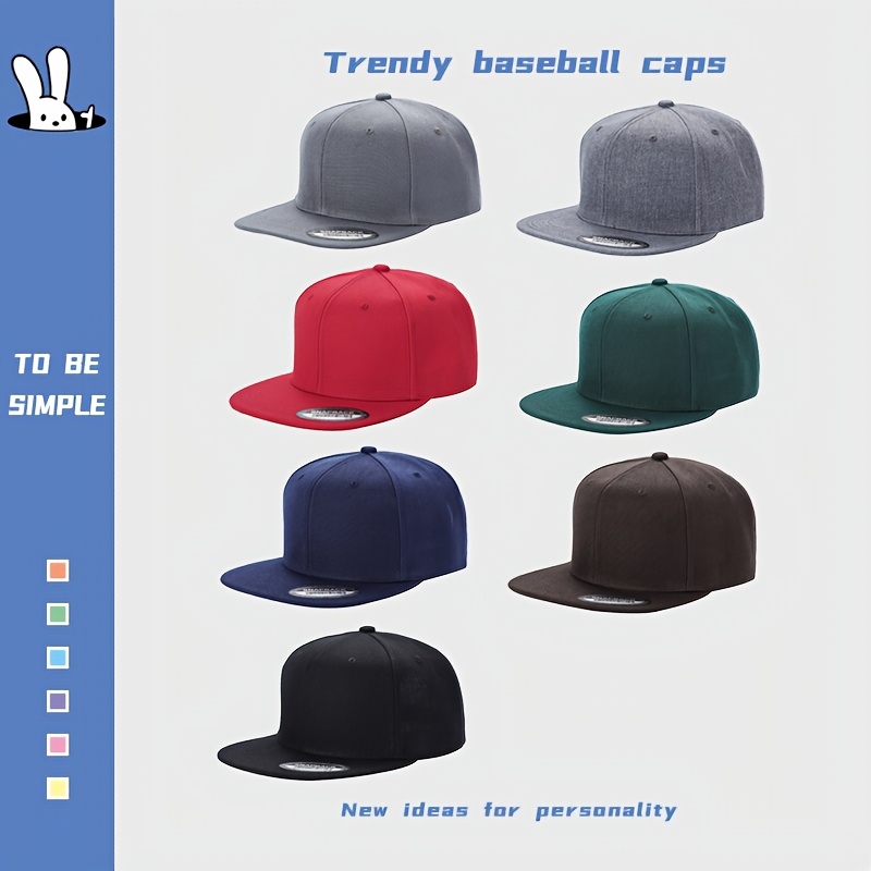 

7-pack Men's Baseball Caps - Solid Color, Lightweight, Slight Stretch, 100% Polyester Fiber, Pvc Coated, , Hand Wash/