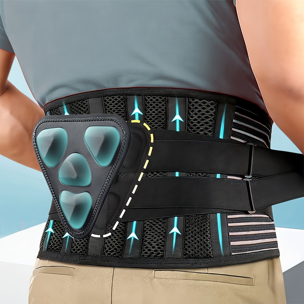 lumbar support belt unisex adopts     with 6 aluminum alloy and nylon support rods breathable waist protector hand wash  