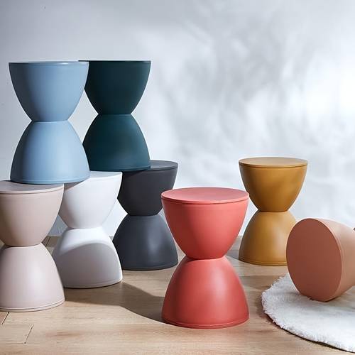 item picture 1pc modern quicksand style decorative side table multifunctional plastic round table freestanding modern minimalist creative table suitable for bedrooms and spaces serves as dressing table and home decor accessory no power required