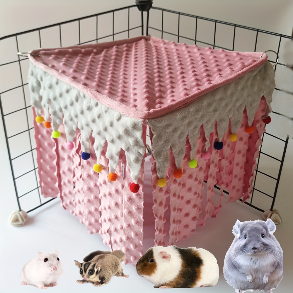 

Polyester Hanging Hammock Tent For Small Pets - Cozy Corner Suspension Hideout For Rabbits, Squirrels, Sugar Gliders, Chinchillas - Soft Plush Pet Hammock With Polyester Fiber Fill