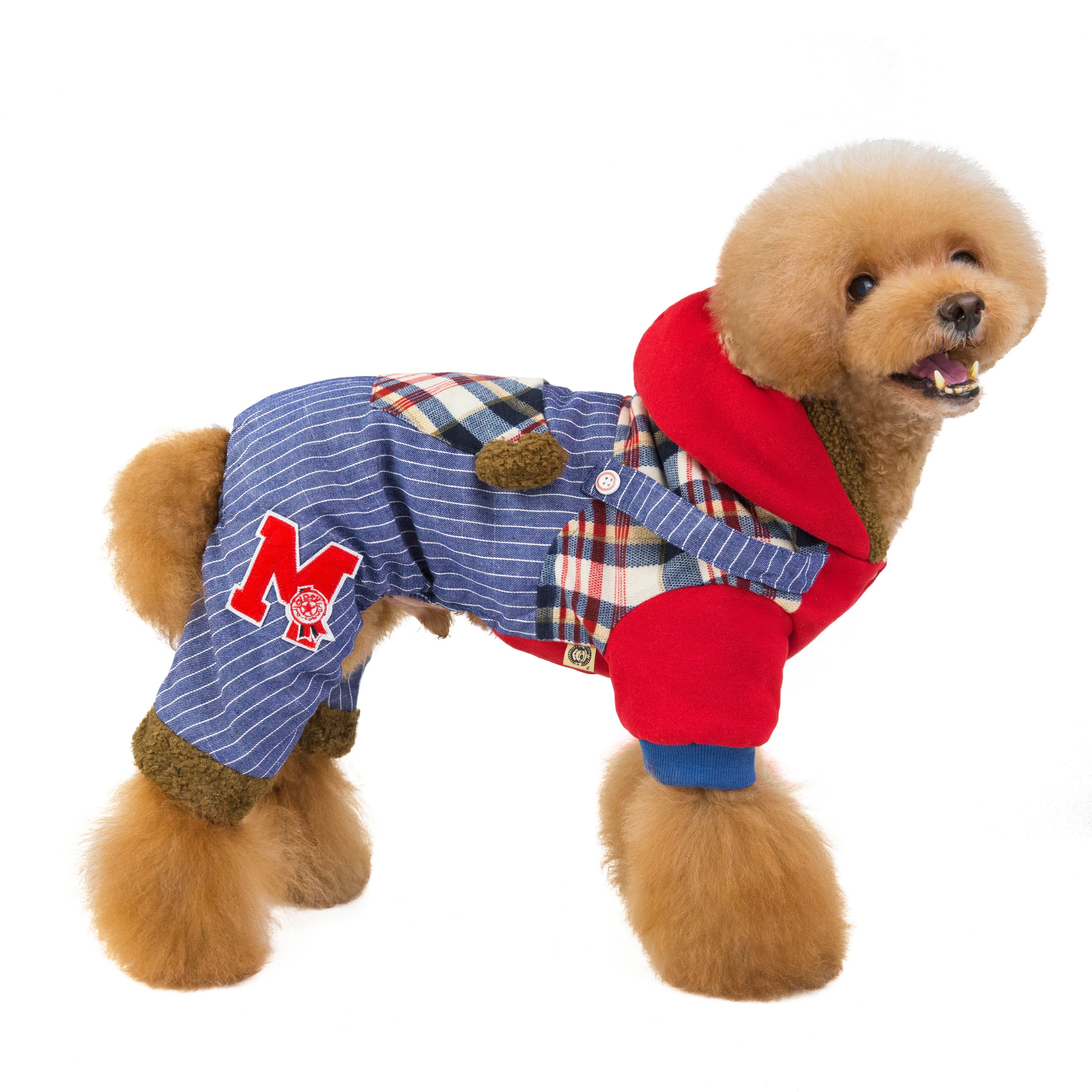 TEMU Cozy Fleece-lined Dog Hoodie - Pet Hoodie For Small To Medium Breeds, Snap Button Closure, Knit Fabric, Ideal For Teddy, , Chihuahua & Schnauzer