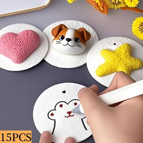 15 20 30pcs individual cardboard 31pcs set cardboard and brush included 3d circular cardboard foam expanded art craft paper craft for activities and ideal gift