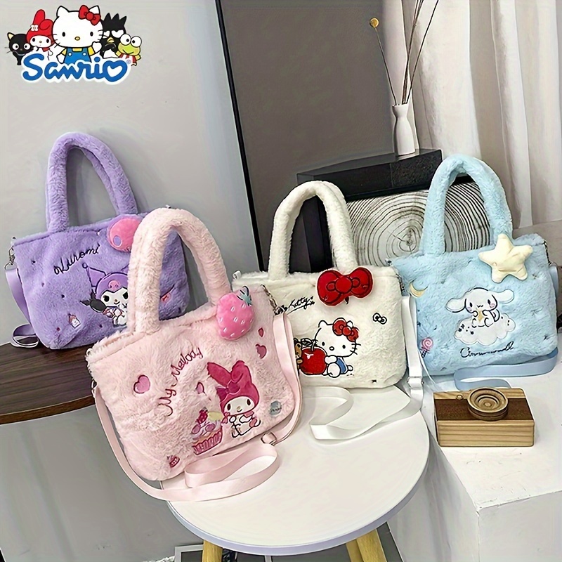 

[authorized] Sanrio Series Plush Handbag Hello Kitty Kuromi My Melody Cinnamoroll Cute Cartoon Anime Handbag With Single Shoulder Strap Storage Handbag Christmas Valentine's Day Easter Birthday Gift