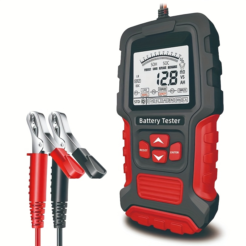 TEMU Car Battery Tester, 12v/24v Portable Car Battery Tester Device, Lcd Digital Battery Analyzer, Car Charging Diagnostic Tool For Car Truck Motorcycle, Red