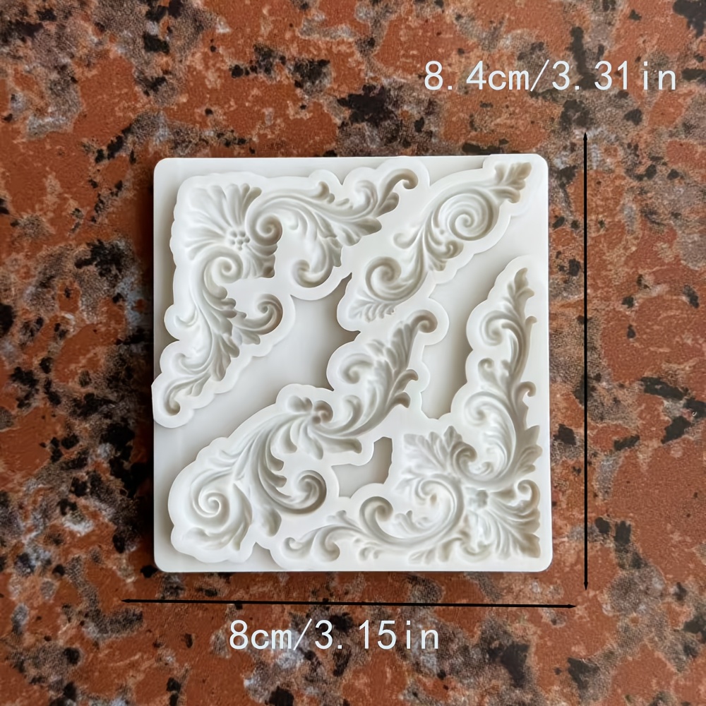 TEMU 1pc, New European-style Golden Embossed Fondant Silicone Mold, Chocolate Mold, Creative Pattern Cake Decoration Baking Mold, Diy Resin Epoxy