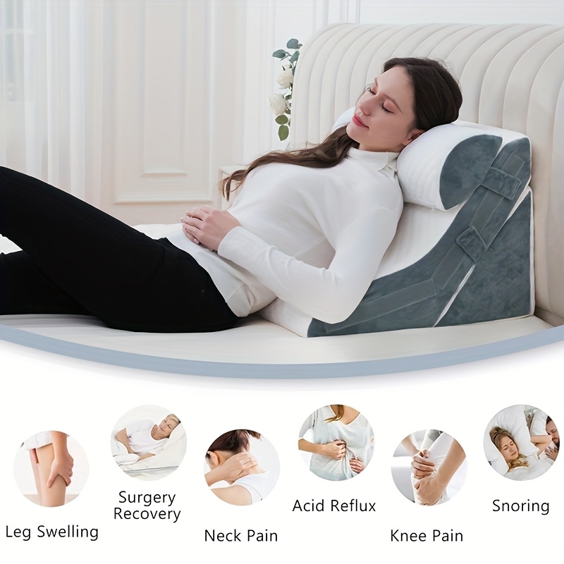 3pcs adjustable foam wedge pillow set sleeping surgery back