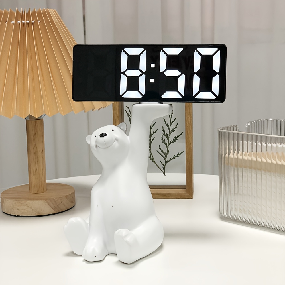 1pc LED mirror bedside alarm clock 12/24 hours battery plug-in/two power supply methodsHome decoration artwork can be put in the bedroom study can be used as Christmas Thanksgiving Mother's Day gift.