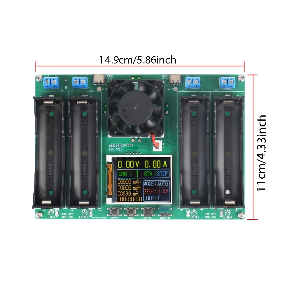 Battery Tester Lcd Display Universal Battery Checker Analyzer Charger For 18650 Batteries 4 Channel Internal Resistance Tester
