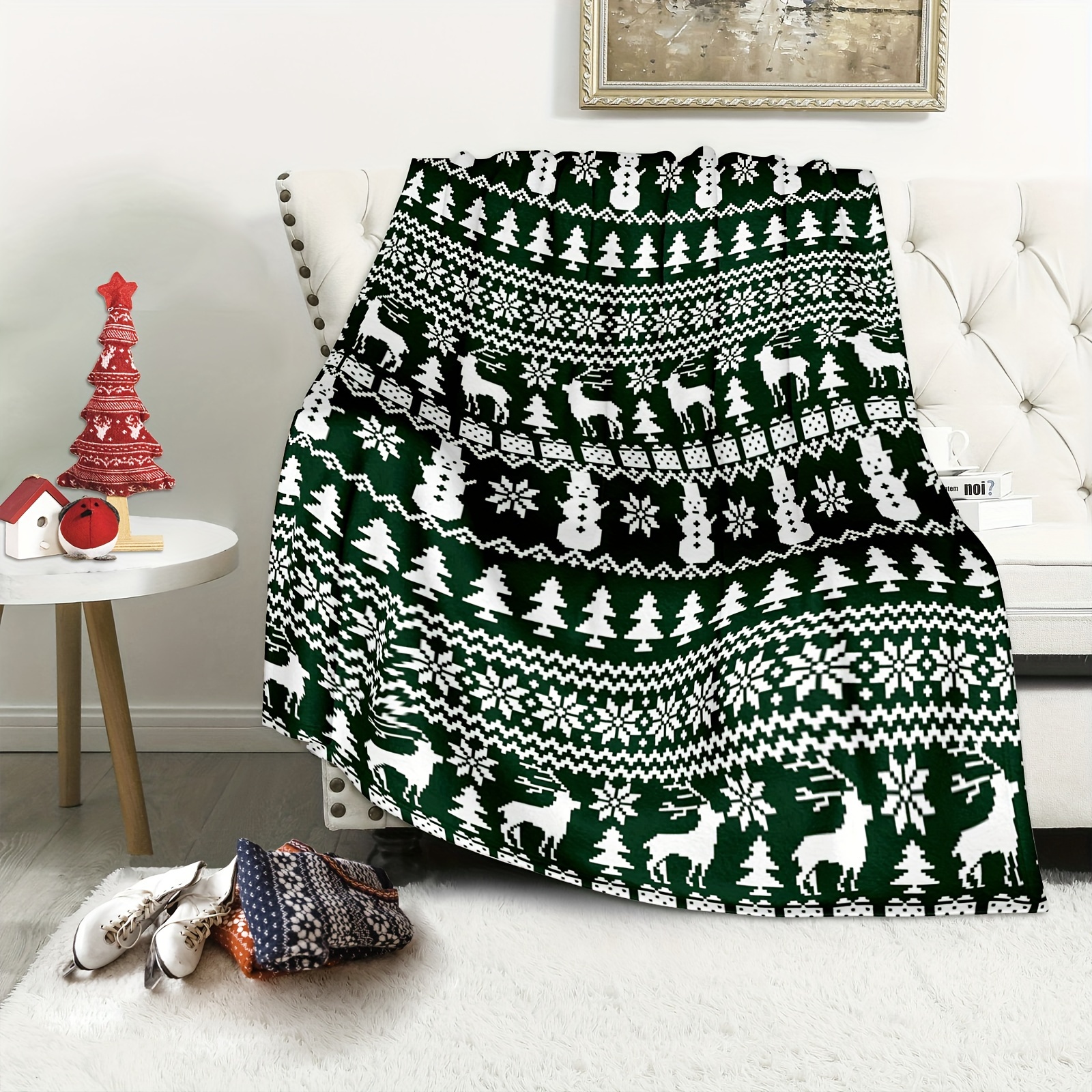 

Christmas Tree, Snowman, , And Blanket: For , Bedroom, Sofa, Or For And