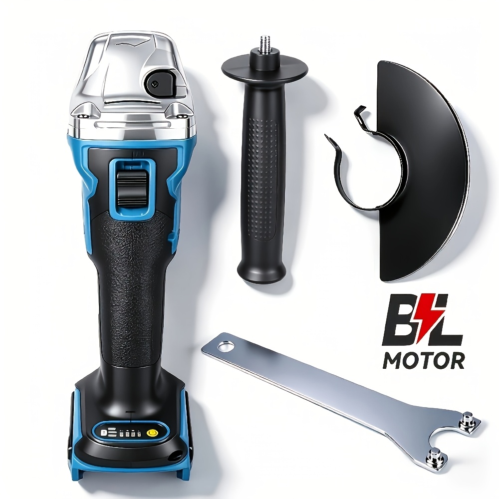 TEMU Brushless Electric Angle Grinder, 4-speed Adjustable Polishing Tool, 125mm, Used For Grinding, Polishing And Rust Removal Tools, Suitable For
