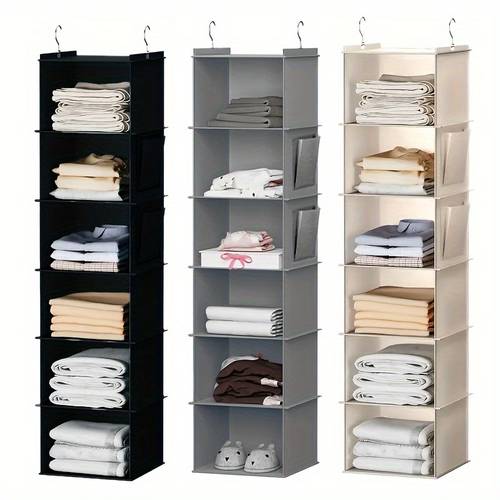 1pc bamboo chip storage hanging bag has good load bearing capacity and is washable and not deformed a hanging bag for organizing and storing household clothes shoes and large capacity side pocket is a good item for the home