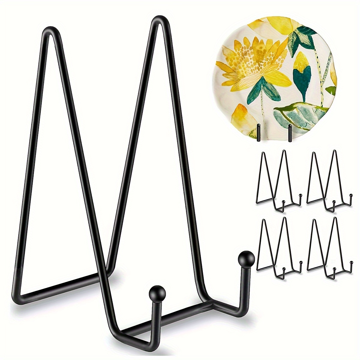 

5pcs Black Metal Display Stands, 6-inch - Easel Holders For Plates, Books, Pictures, And Decorative Items - Adjustable Angled Support For , Art Display