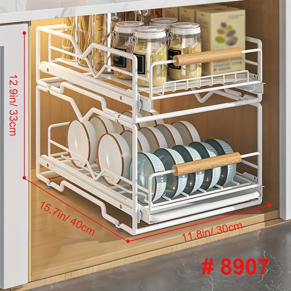Organizador de armario extraíble de 26 pulgadas de ancho, cajones  deslizantes de cocina, cajones extraíbles para armarios de cocina, cajones