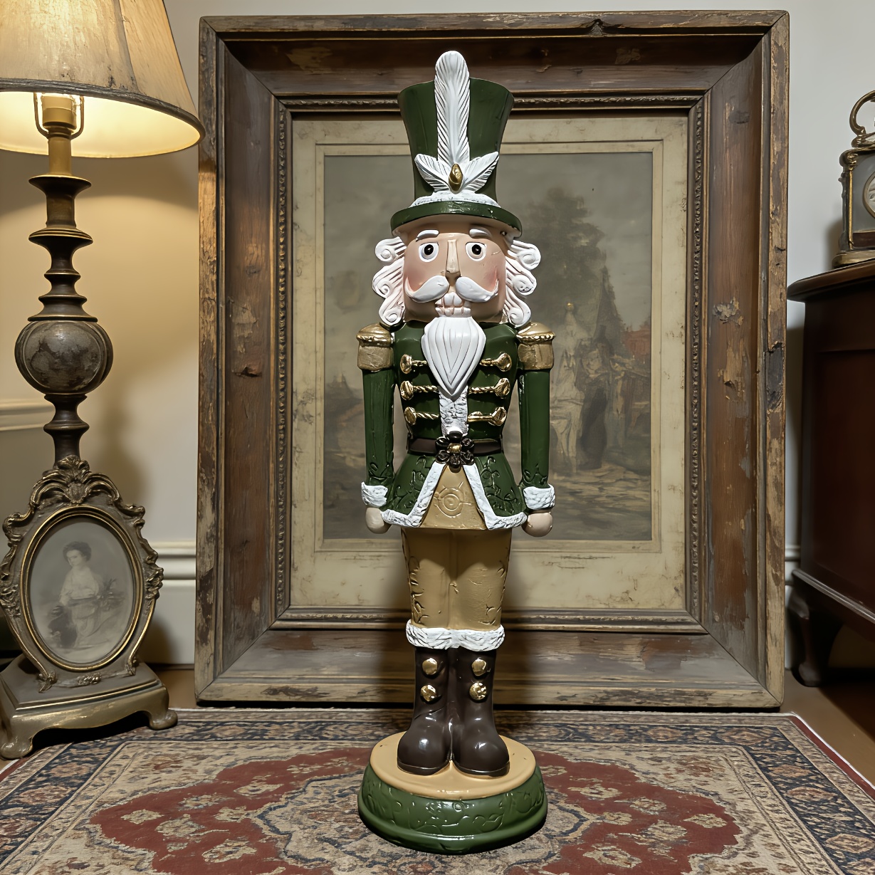 TEMU A Vintage European-style Nutcracker Ornament Made Of Resin, Suitable For Country-style Christmas Decor, , And French Romantic Aesthetics. Ideal