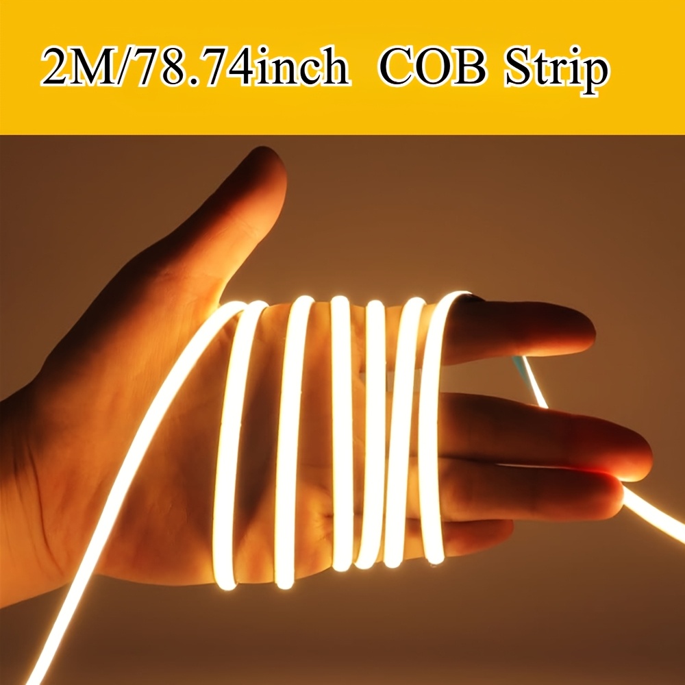     neon thin cob led strip light usb powered   flexible cuttable tape light daylight warm white 3000 6500k   design for bedroom under cabinet lighting
